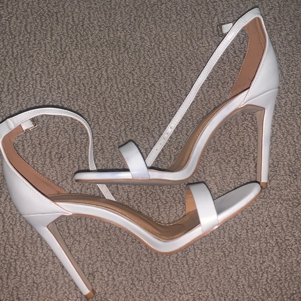 White sandal heels